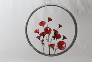 Atelier de la terre ronde Atelier de la terre ronde Fleur décoration intérieur raku céramique créateur artisan d&#039;art lozère
